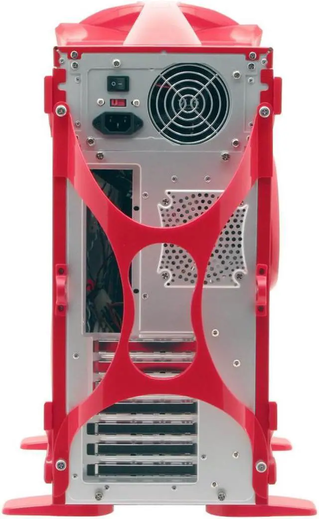 Alt view image 17 of 20 - Eagle Tech CA-DRG-R Red Aluminum ATX Mid Tower Computer Case 500W Power Supply