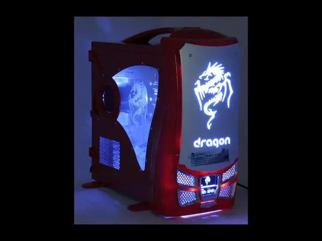 Alt view image 20 of 20 - Eagle Tech CA-DRG-R Red Aluminum ATX Mid Tower Computer Case 500W Power Supply
