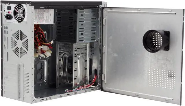 Alt view image 11 of 16 - Eagle Tech ET-CASI1-BK Black Steel ATX Mid Tower Computer Case 400W Power Supply