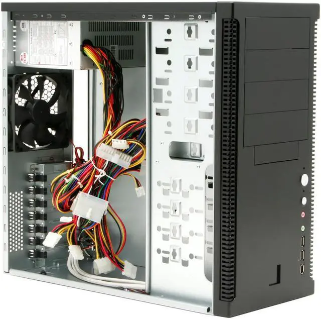 Alt view image 10 of 14 - Eagle Tech ET-CAKSR4500-BK Black Steel ATX Mid Tower Computer Case 480W Power Supply