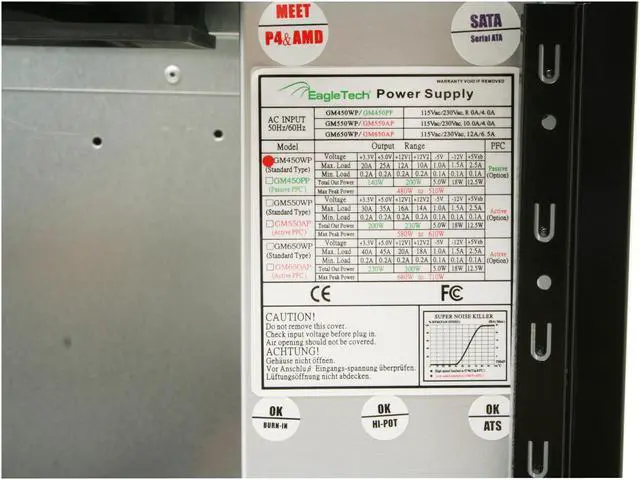Alt view image 11 of 14 - Eagle Tech ET-CAKSR4500-BK Black Steel ATX Mid Tower Computer Case 480W Power Supply