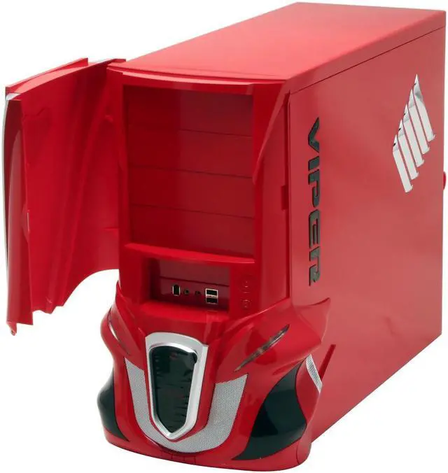 Alt view image 3 of 14 - Eagle Tech Viper ET-CAV2-RD-WOP Red 1.0 mm Aluminum alloy Chassis ATX Mid Tower Computer Case