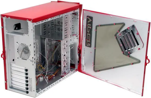 Alt view image 7 of 14 - Eagle Tech Viper ET-CAV2-RD-WOP Red 1.0 mm Aluminum alloy Chassis ATX Mid Tower Computer Case