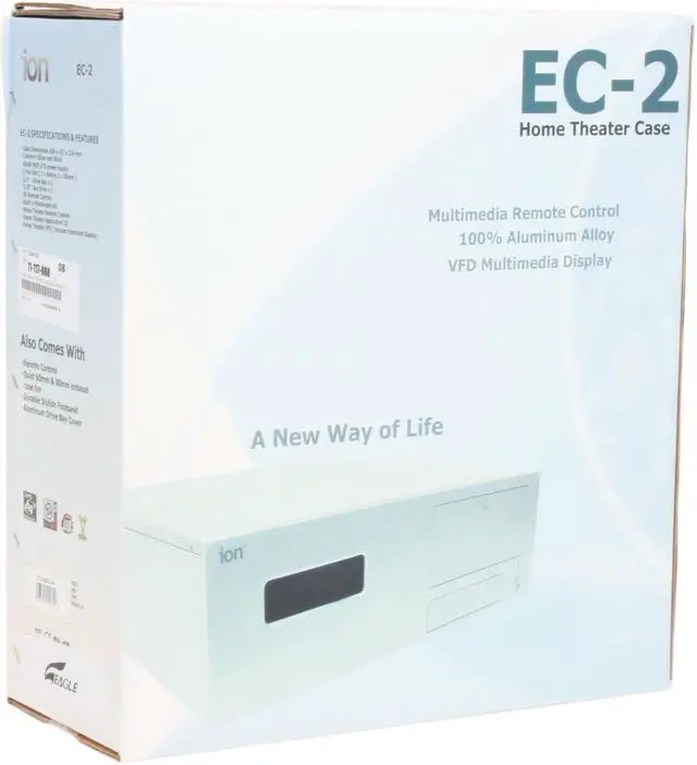 Alt view image 14 of 14 - Eagle Tech Silver Aluminum ET-CAEC2-SL ATX Media Center / HTPC Case