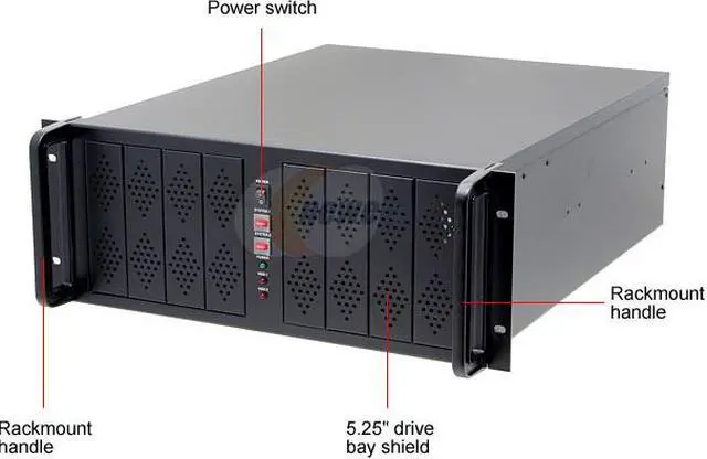 Alt view image 2 of 7 - Eagle Tech ET-RM4080-BK Black Steel 4U Rackmount Server Case 8 External 5.25" Drive Bays