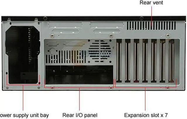 Alt view image 4 of 7 - Eagle Tech ET-RM4080-BK Black Steel 4U Rackmount Server Case 8 External 5.25" Drive Bays