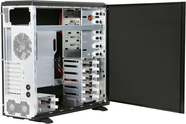 Alt view image 6 of 13 - IKONIK Ra X10 Smooth IC-R1CBN Black Aluminum ATX Full Tower Computer Case