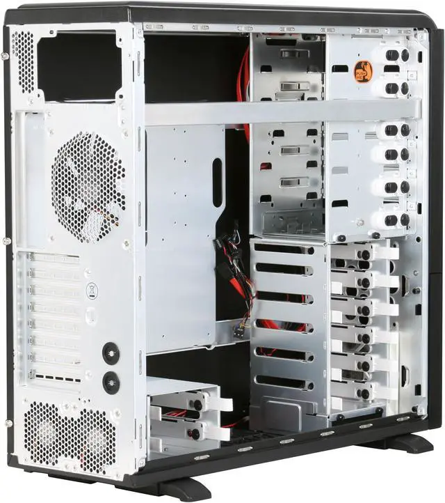 Alt view image 7 of 13 - IKONIK Ra X10 Smooth IC-R1CBN Black Aluminum ATX Full Tower Computer Case