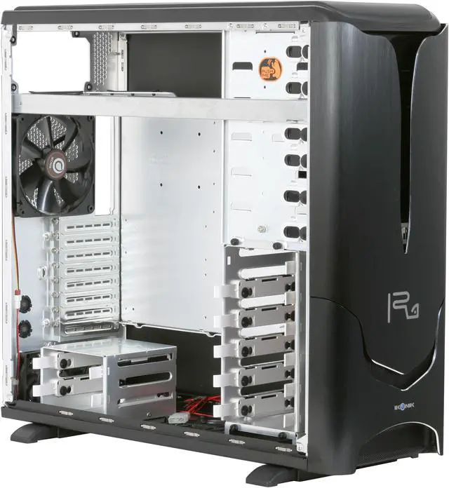 Alt view image 9 of 13 - IKONIK Ra X10 Smooth IC-R1CBN Black Aluminum ATX Full Tower Computer Case