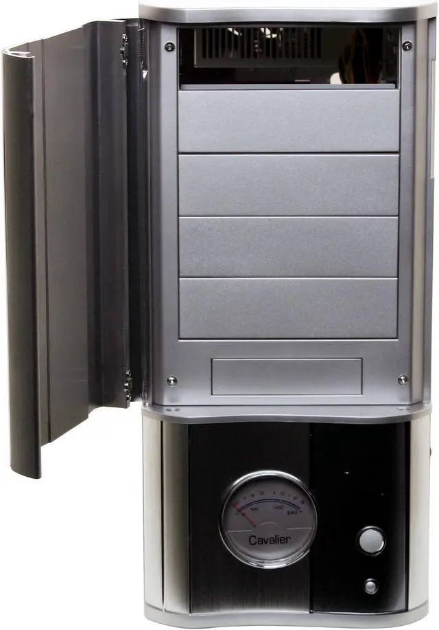 Alt view image 3 of 14 - Cooler Master Cavalier 1 CAV-T01-WWL Silver Aluminum / Steel ATX Mid Tower Computer Case 350W Power Supply