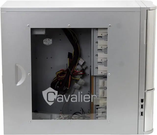 Alt view image 5 of 14 - Cooler Master Cavalier 1 CAV-T01-WWL Silver Aluminum / Steel ATX Mid Tower Computer Case 350W Power Supply