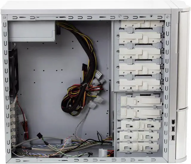 Alt view image 7 of 14 - Cooler Master Cavalier 1 CAV-T01-WWL Silver Aluminum / Steel ATX Mid Tower Computer Case 350W Power Supply