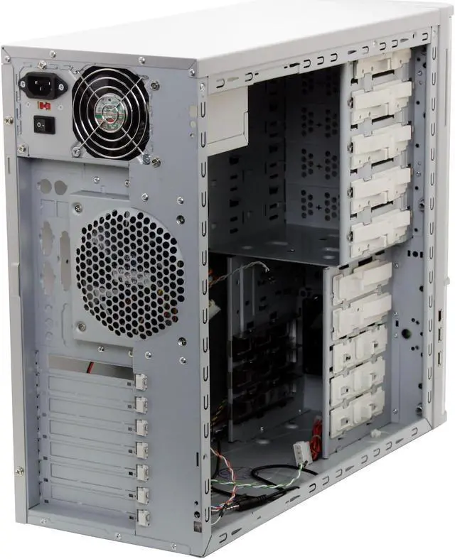 Alt view image 8 of 14 - Cooler Master Cavalier 1 CAV-T01-WWL Silver Aluminum / Steel ATX Mid Tower Computer Case 350W Power Supply