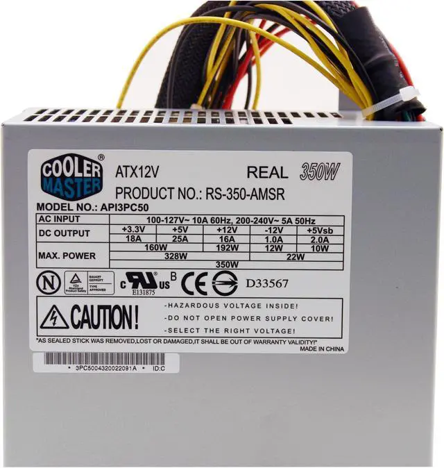 Alt view image 13 of 14 - Cooler Master Cavalier 1 CAV-T01-WWL Silver Aluminum / Steel ATX Mid Tower Computer Case 350W Power Supply