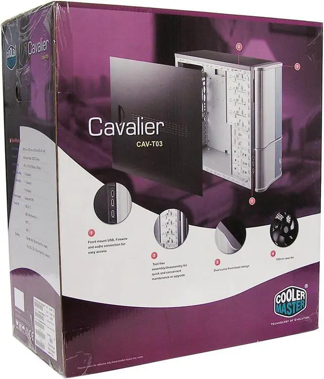 Alt view image 10 of 10 - Cooler Master Cavalier 3 CAV-T03-UKA Black Aluminum Bezel , SECC Chassis ATX Mid Tower Computer Case 350W Power Supply