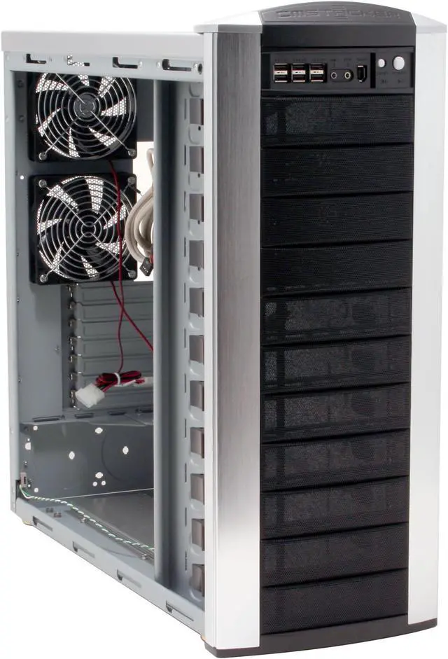 Alt view image 13 of 14 - Cooler Master Stacker 810 RC-810-SSN1 Silver/ Black Aluminum Bezel, SECC Chassis ATX Full Tower Computer Case