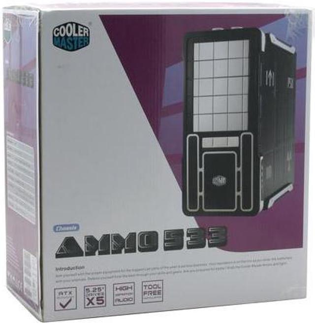 Alt view image 16 of 16 - Cooler Master Ammo 533 RC-533-SWN1 Black/ Silver Aluminum+Plastic front bezel; SECC chassis ATX Mid Tower Computer Case