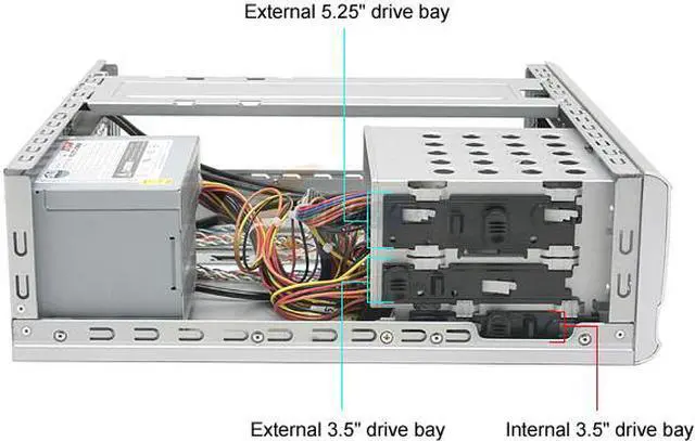 Alt view image 4 of 10 - Cooler Master CM Media 260 RC-B260-SSR1 Silver Aluminum bezel; SECC chassis Micro BTX Desktop Computer Case CFX12V 275W Power Supply