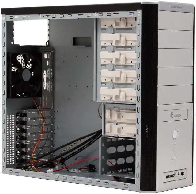 Alt view image 13 of 17 - Cooler Master Centurion 534 RC-534-SKN2-GP Black / Silver Aluminum & Mesh bezel / SECC Chassis ATX Mid Tower Computer Case