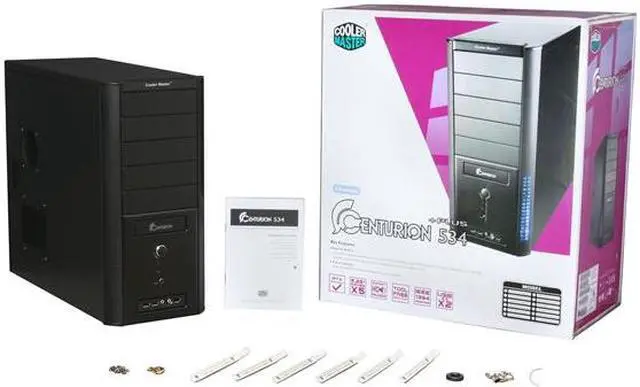 Alt view image 9 of 9 - Cooler Master Centurion 534 RC-534-KKN2-GP Black Aluminum & Mesh bezel / SECC Chassis ATX Mid Tower Computer Case