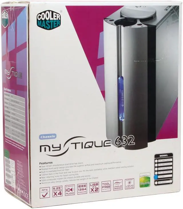 Alt view image 17 of 17 - Cooler Master Mystique RC-632-SSN1-GP Silver Aluminum ATX Mid Tower Computer Case