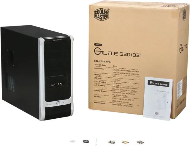 Alt view image 9 of 9 - COOLER MASTER Elite 330 RC-330-KKN1-GP Black SECC ATX Mid Tower Computer Case