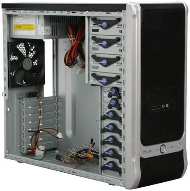 Alt view image 8 of 11 - Cooler Master Elite RC-330-KKR1 Black SECC ATX Mid Tower Computer Case 350W Power Supply