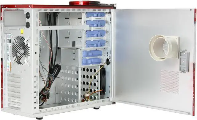 Alt view image 11 of 16 - Cooler Master CSX Falcon CX-632REDS-01 Red Aluminum ATX Mid Tower Computer Case