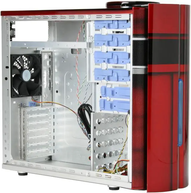 Alt view image 13 of 16 - Cooler Master CSX Falcon CX-632REDS-01 Red Aluminum ATX Mid Tower Computer Case