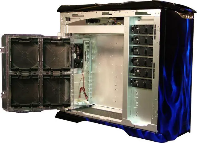 Alt view image 3 of 12 - Cooler Master CSX Blue Flame CX-830BLFM-01 Black/ Blue Aluminum ATX Full Tower Computer Case