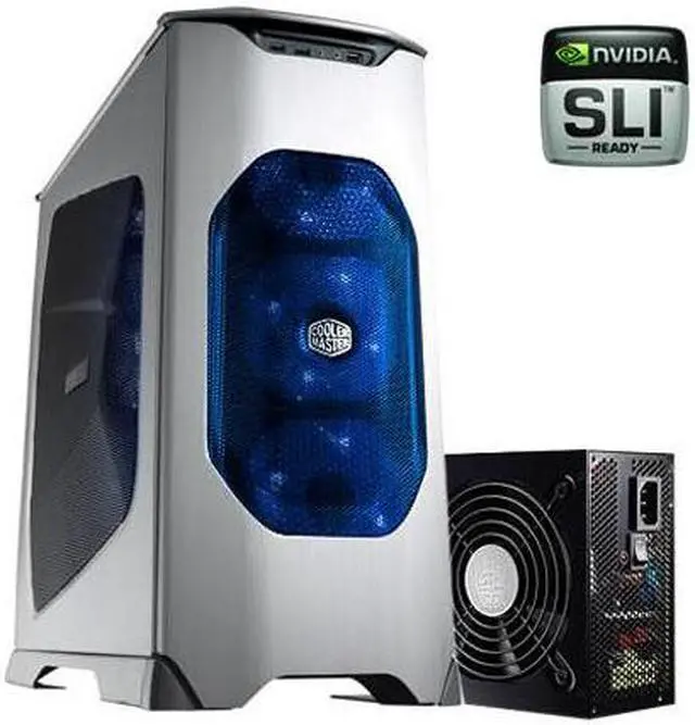 Main image of Cooler Master Stacker 830 Evolution RC-830-SSR3-GP Silver Aluminum ATX Full Tower Computer Case Real Power Pro 1000W Power Supply