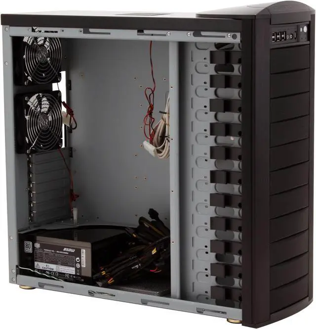 Alt view image 10 of 14 - Cooler Master Stacker 810 RC-810-KKA1-GP Black Aluminum Bezel, SECC Chassis ATX Full Tower Computer Case RS-850-EMBA 850W Power Supply