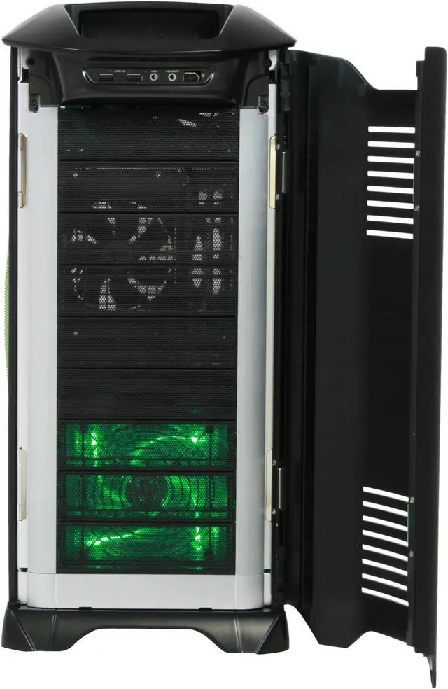 Alt view image 4 of 14 - Cooler Master Stacker 830 NVIDIA Edition NV-830-KKN4-GP Black ( Green Mesh) Aluminum ATX Full Tower Computer Case