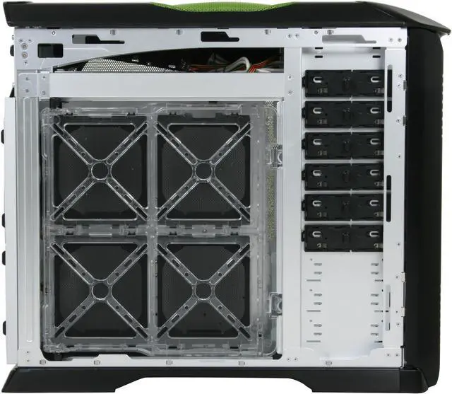 Alt view image 8 of 14 - Cooler Master Stacker 830 NVIDIA Edition NV-830-KKN4-GP Black ( Green Mesh) Aluminum ATX Full Tower Computer Case