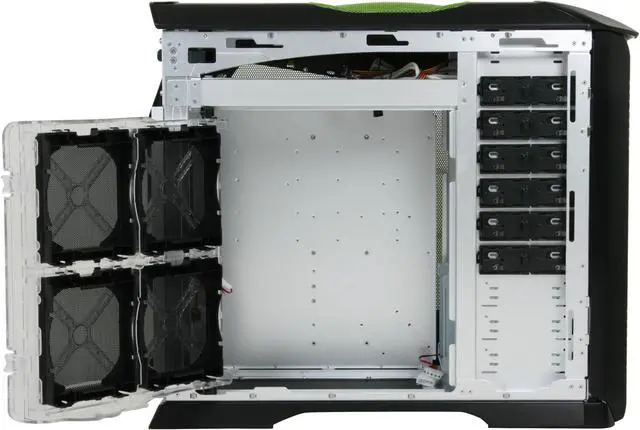 Alt view image 9 of 14 - Cooler Master Stacker 830 NVIDIA Edition NV-830-KKN4-GP Black ( Green Mesh) Aluminum ATX Full Tower Computer Case