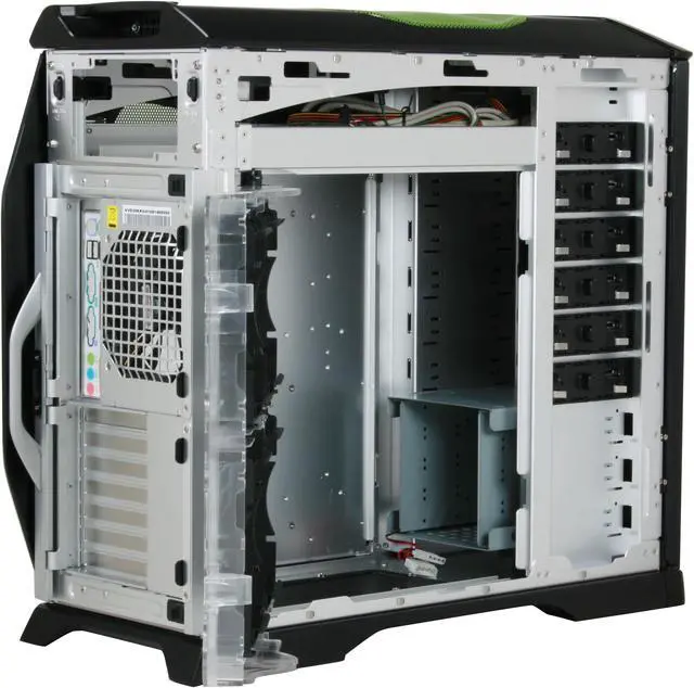 Alt view image 7 of 14 - Cooler Master Stacker 830 NVIDIA Edition NV-830-KKN4-GP Black ( Green Mesh) Aluminum ATX Full Tower Computer Case