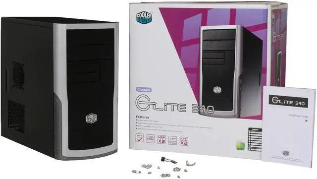 Alt view image 11 of 11 - Cooler Master Elite 340 RC-340C-KKN1-GP Black Steel Micro ATX Mid Tower Computer Case
