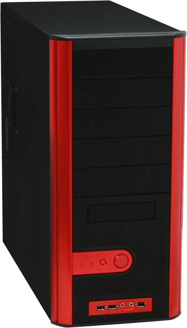 Main image of Cooler Master Centurion 5 red version FR-T05-URI-GP Black / Red Aluminum Bezel , SECC Chassis ATX Mid Tower Computer Case with AC connector 430W Power Supply