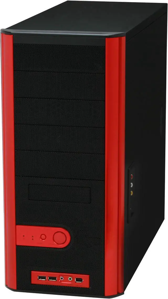 Alt view image 2 of 11 - Cooler Master Centurion 5 red version FR-T05-URI-GP Black / Red Aluminum Bezel , SECC Chassis ATX Mid Tower Computer Case with AC connector 430W Power Supply