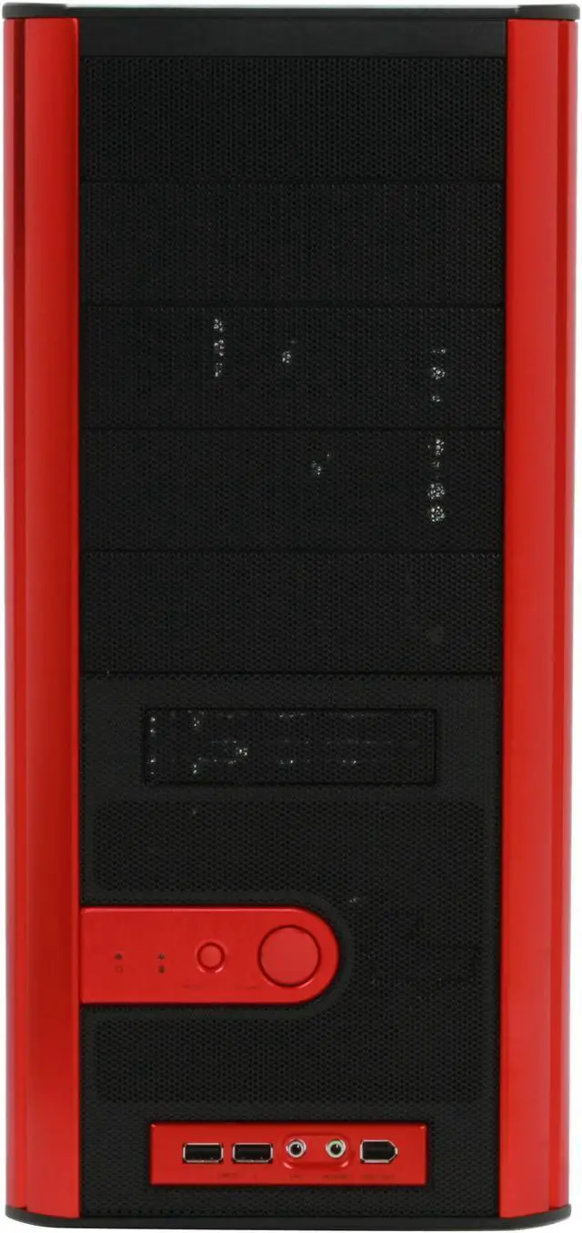 Alt view image 5 of 11 - Cooler Master Centurion 5 red version FR-T05-URI-GP Black / Red Aluminum Bezel , SECC Chassis ATX Mid Tower Computer Case with AC connector 430W Power Supply