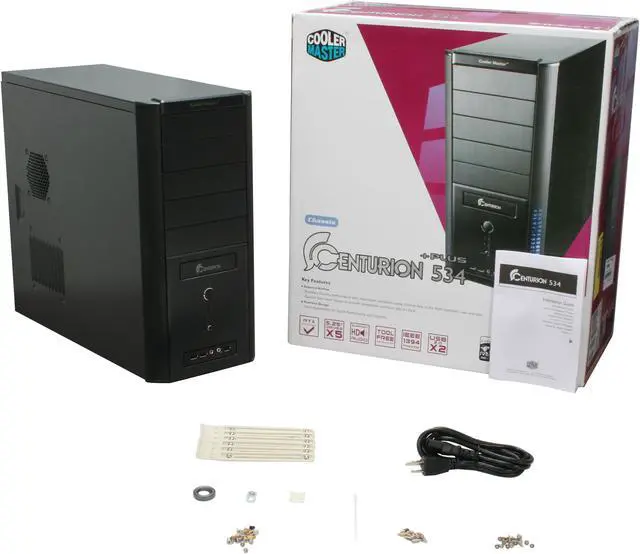 Alt view image 11 of 11 - Cooler Master Centurion 534 RC-534-KKRB-GP Black Aluminum & Mesh bezel / SECC Chassis ATX Mid Tower Computer Case 460W Power Supply