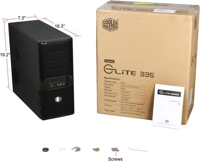 Alt view image 9 of 9 - Cooler Master ELITE 335 RC-335-KKN1-GP Black SECC Steel ATX Mid Tower Computer Case