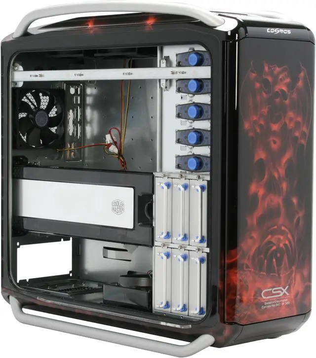 Alt view image 9 of 13 - Cooler Master COSMOS CX-1000DRGN-01-GP Black/ Red Aluminum / Steel ATX Full Tower CSX Limited Edition Red Dragon Computer Case