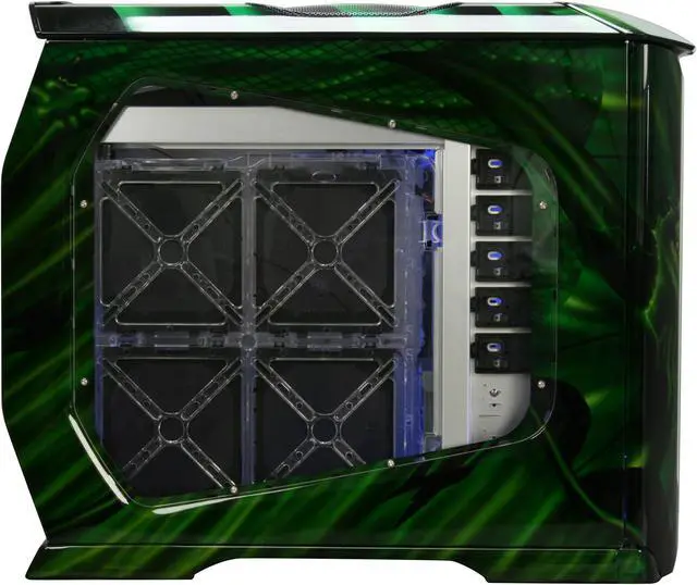 Alt view image 5 of 14 - Cooler Master Stacker 830 CX-830DRGN-01-GP Color Aluminum ATX Full Tower CSX Limited Edition Green Dragon Computer Case