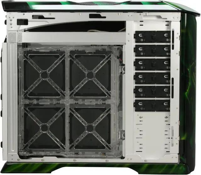 Alt view image 8 of 14 - Cooler Master Stacker 830 CX-830DRGN-01-GP Color Aluminum ATX Full Tower CSX Limited Edition Green Dragon Computer Case