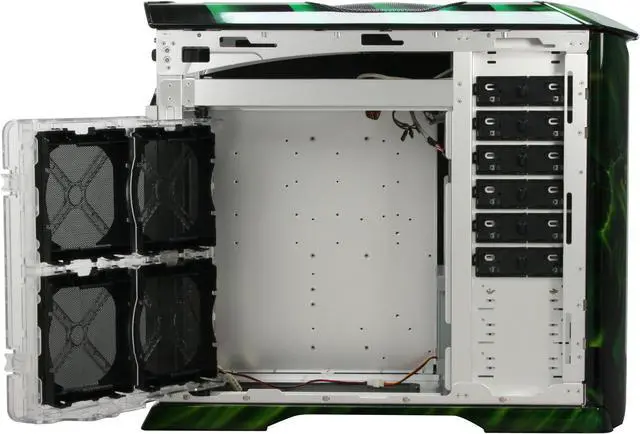 Alt view image 9 of 14 - Cooler Master Stacker 830 CX-830DRGN-01-GP Color Aluminum ATX Full Tower CSX Limited Edition Green Dragon Computer Case