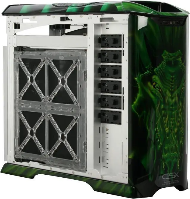 Alt view image 10 of 14 - Cooler Master Stacker 830 CX-830DRGN-01-GP Color Aluminum ATX Full Tower CSX Limited Edition Green Dragon Computer Case