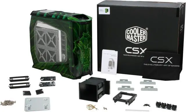 Alt view image 14 of 14 - Cooler Master Stacker 830 CX-830DRGN-01-GP Color Aluminum ATX Full Tower CSX Limited Edition Green Dragon Computer Case