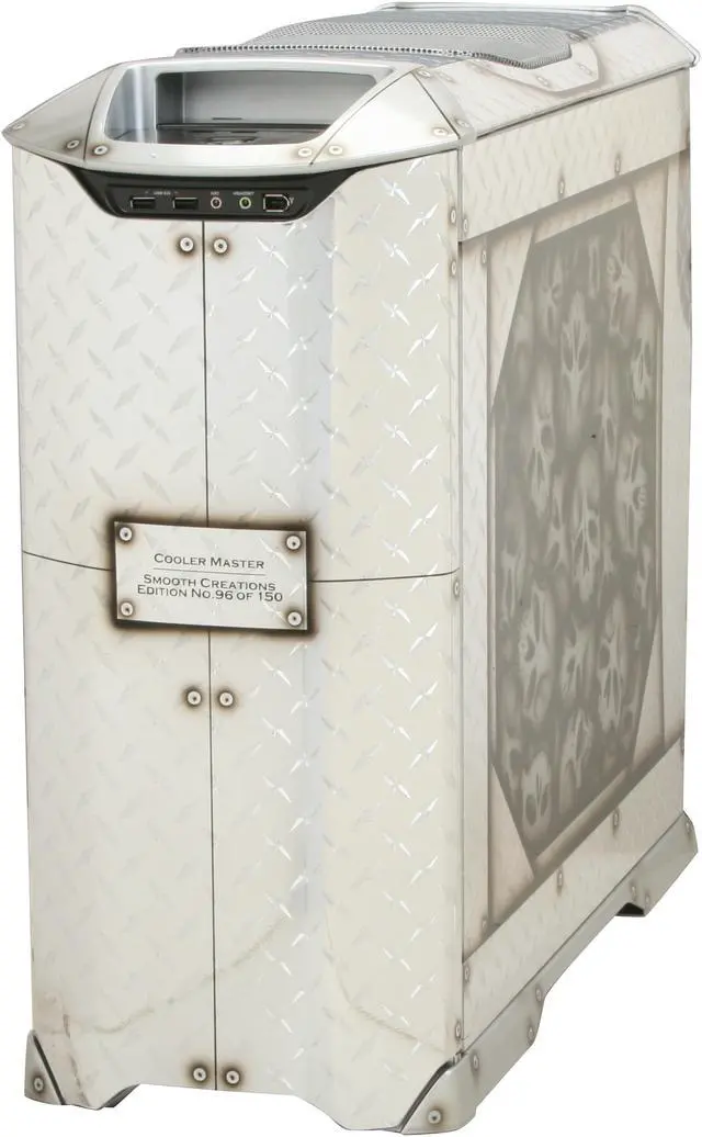 Alt view image 3 of 14 - Cooler Master Stacker 830 CX-830DMSK-01-GP Color Aluminum ATX Full Tower CSX Limited Edition Diamond Plate Skulls Computer Case