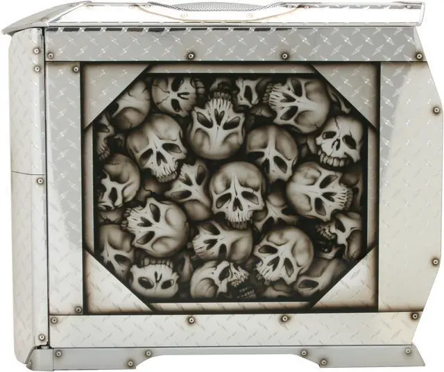 Alt view image 12 of 14 - Cooler Master Stacker 830 CX-830DMSK-01-GP Color Aluminum ATX Full Tower CSX Limited Edition Diamond Plate Skulls Computer Case